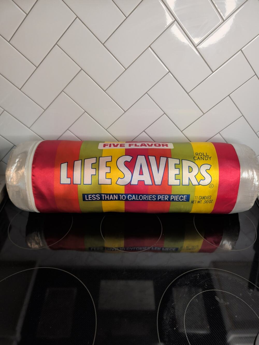 Vintage Commonwealth Life Savers Five Flavor Candy Roll Plush Pillow Display
